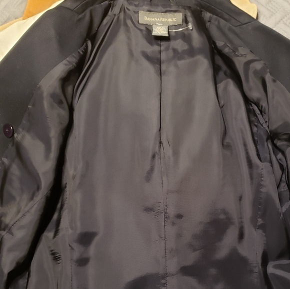 BANANA REPUBLIC Navy Pea Coat- Size L - Like New - Picture 4 of 5